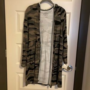 Torrid Camo Long Jacket Cardigan super soft Size 1